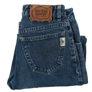 Something Edwin Japan Jeans Womens 25X27 Blue Slim Super High Rise Vintage